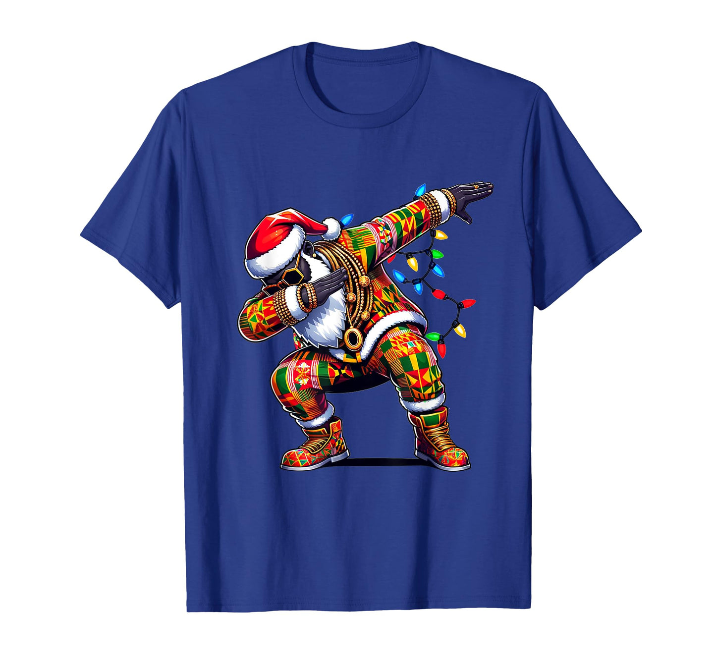 Dabbing Black African American Santa Claus Hip hop Xmas PJS T-Shirt