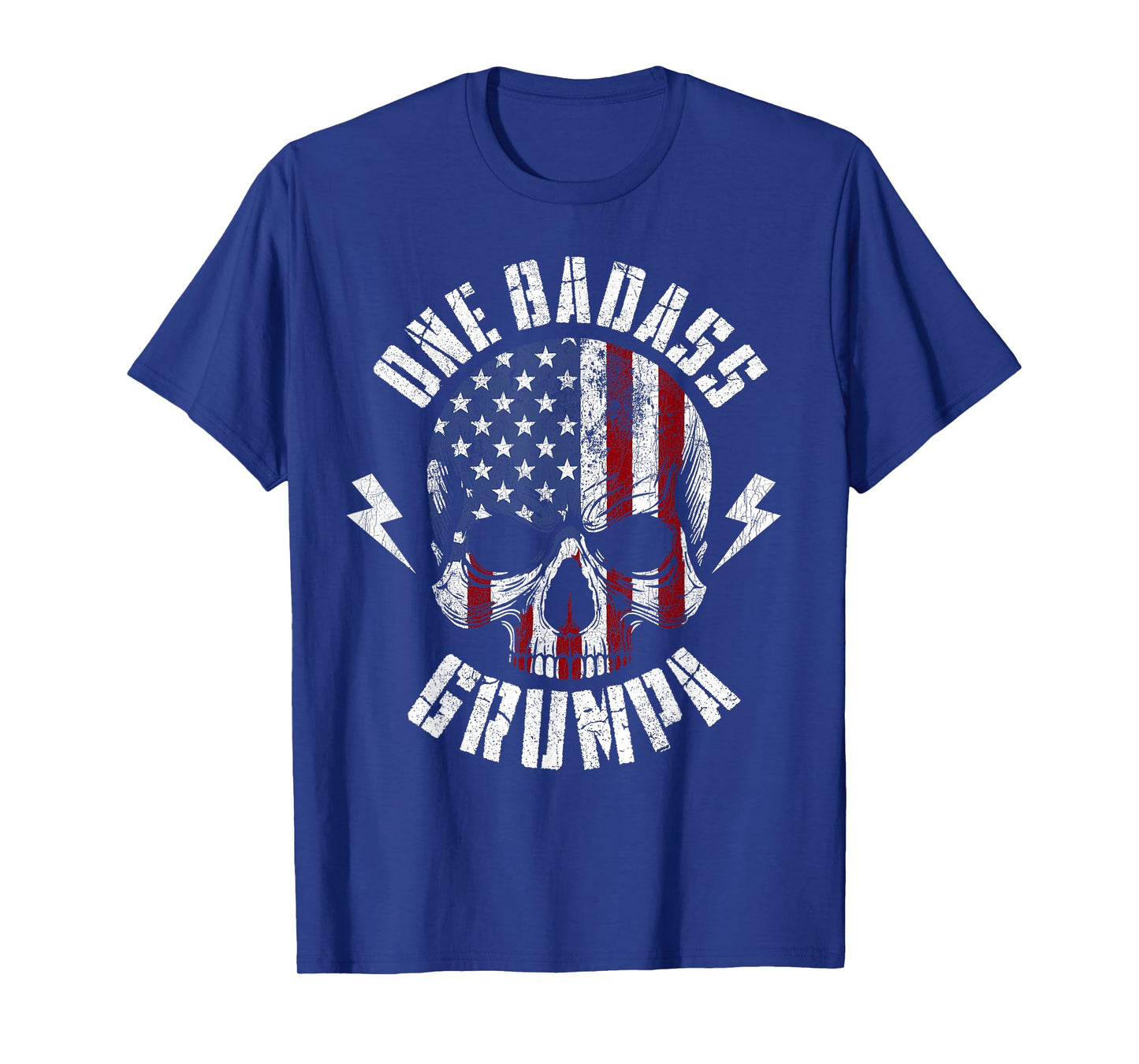 Skull Flag One Badass Grumpa, Fathers Day For Grandfather T-Shirt