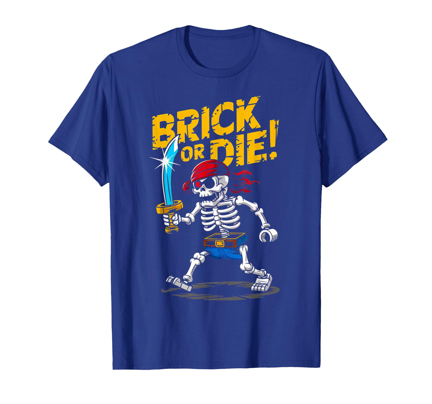 Halloween Bricks Pirate Skeleton Builder Blocks Building Toy T-Shirt