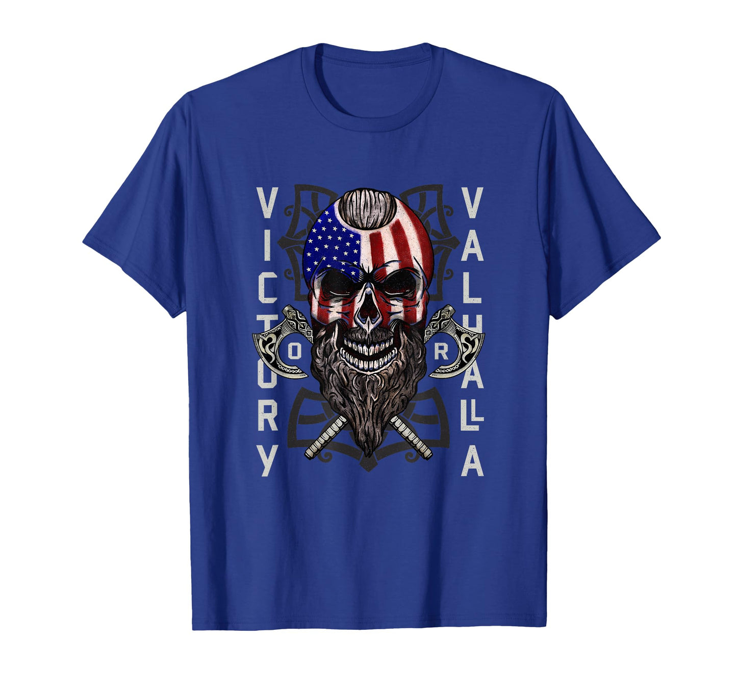 American Viking Victory Valhalla Axe & Skull Flag T-Shirt T-Shirt
