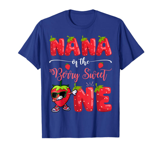 Nana Of The Berry Sweet One Strawberry Dabbing T-Shirt