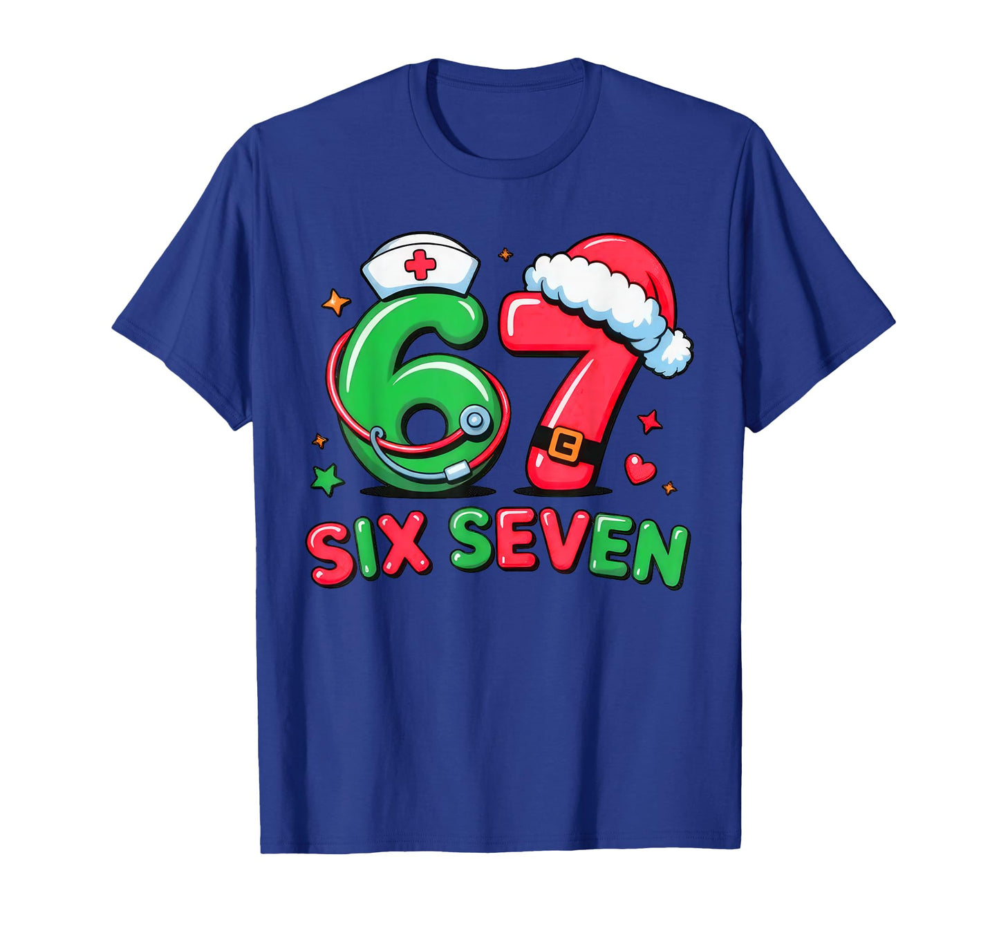 67 Meme Six Seven Women Men Nurse Christmas Matching Family T-Shirt