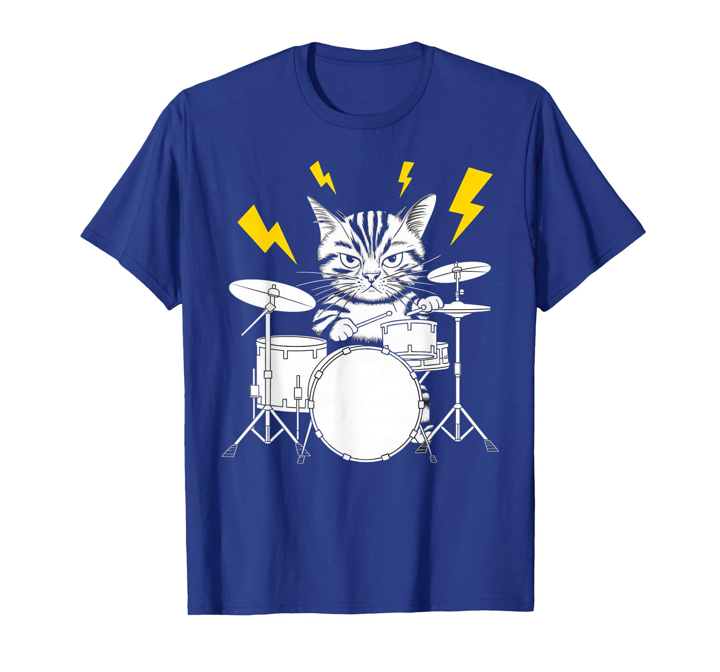 Rockstar Drummer Cat on Cat Drums T-Shirt