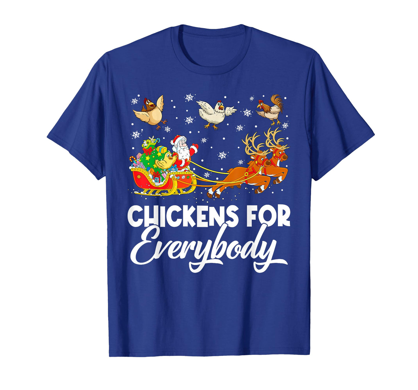 Chickens for Everybody Santa Sleigh Merry Christmas Pajamas T-Shirt