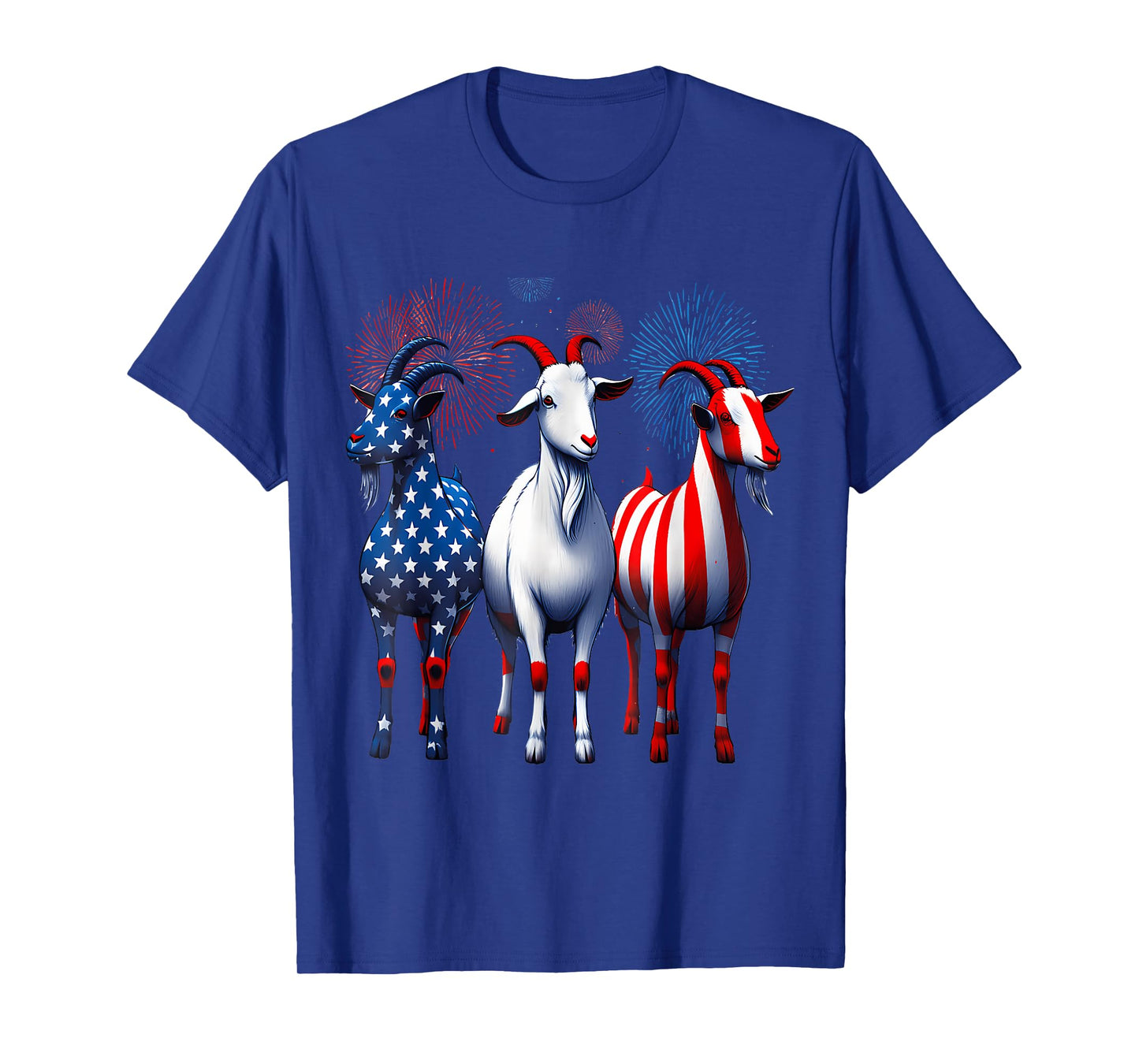 Funny Patriotic Goats USA Flag 4Th of July Goat Lover T-Shirt