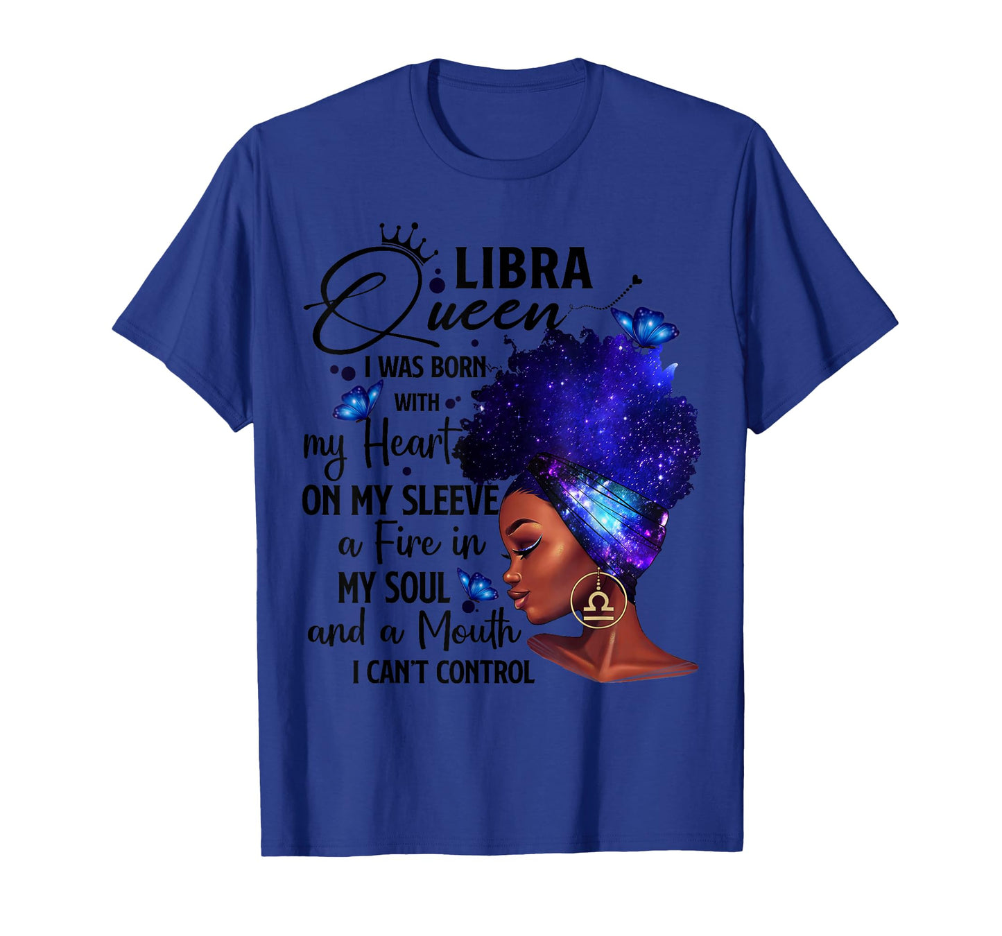 Libra Queen Afro Melanin Girl Birthday Gift for Black Women T-Shirt