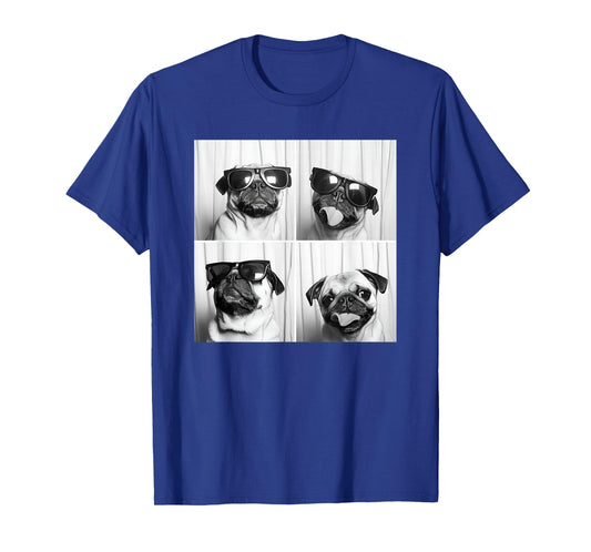 Cute Pug Face Pet Photobooth Cool Pug with Sunglasses T-Shirt
