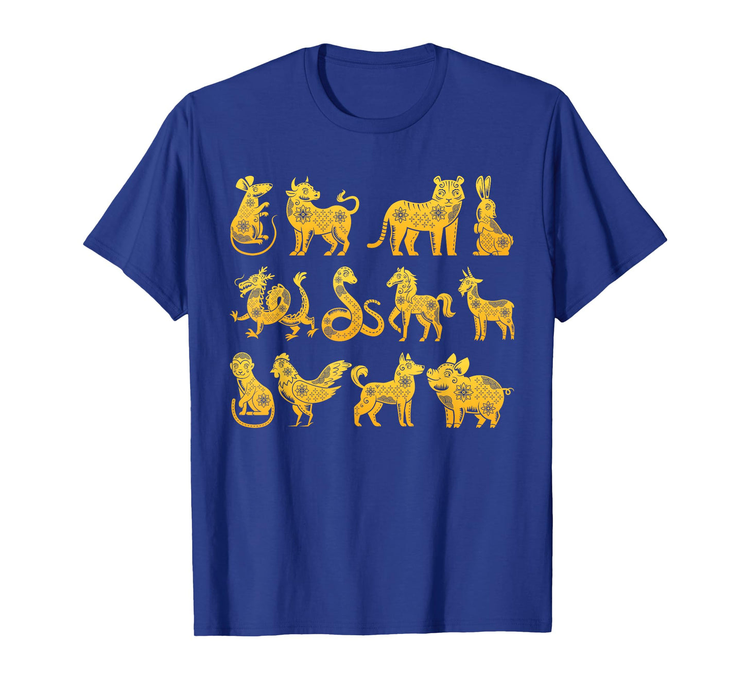 Happy Lunar New Year Animals 12 Chinese Zodiac Signs Order T-Shirt