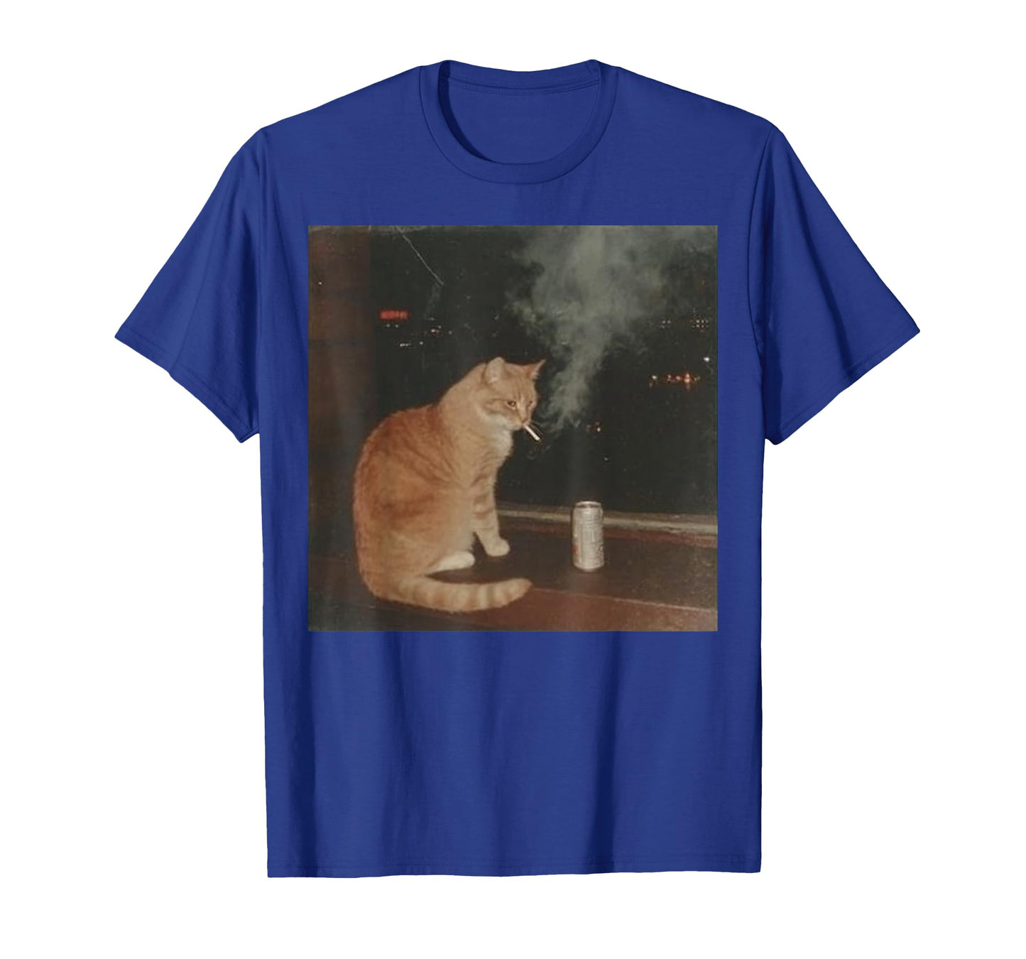 Cigarette Kitten Drinking Beer Cat Meme Gen Y2k Funny T-Shirt