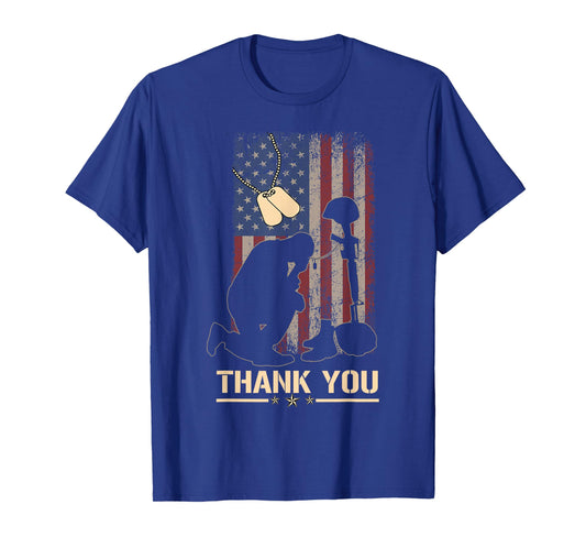 American Flag Thank You Veterans Military Appreciation T-Shirt