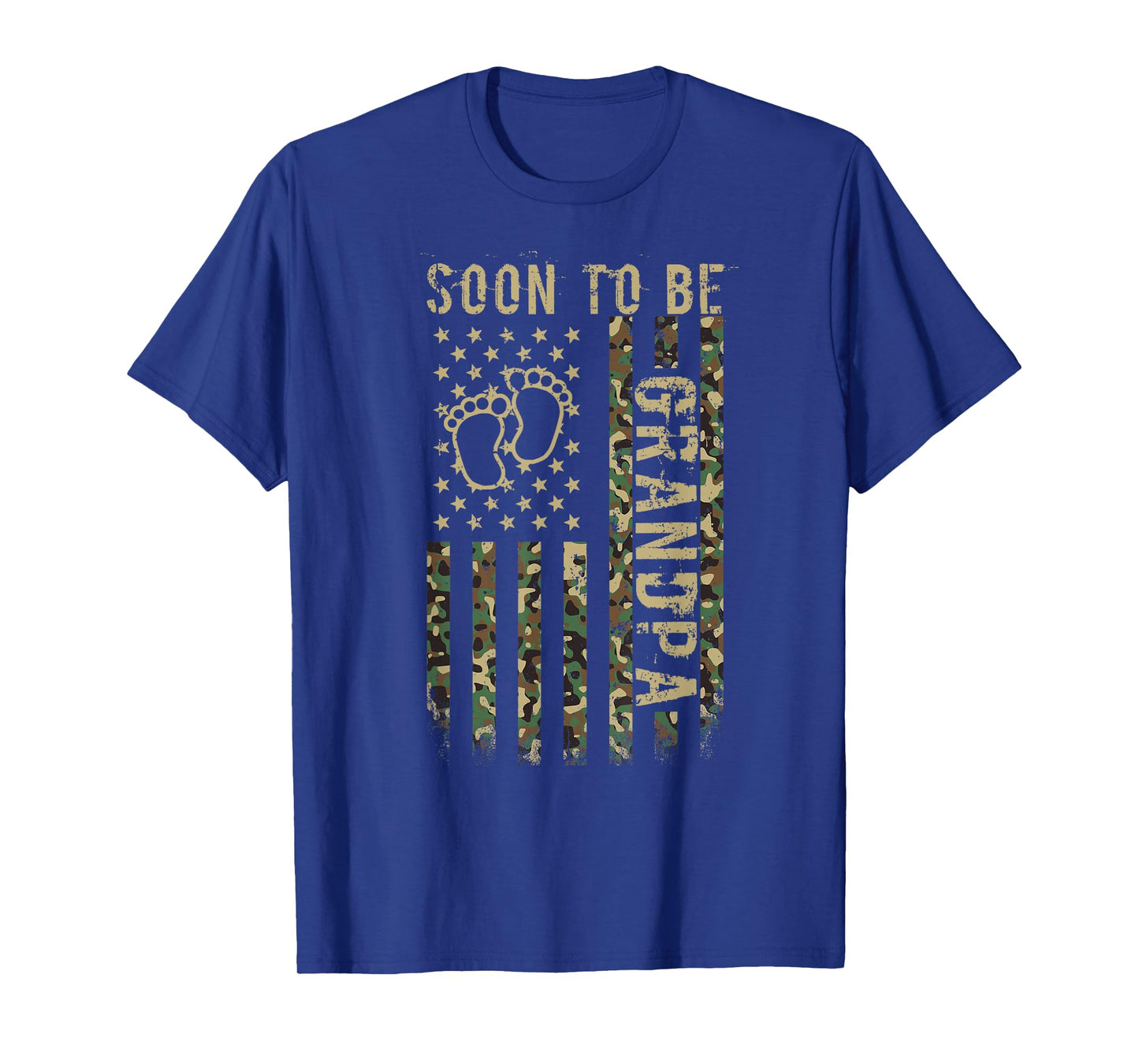 Soon To Be Grandpa American Flag Camouflage Grandpa US Flag T-Shirt