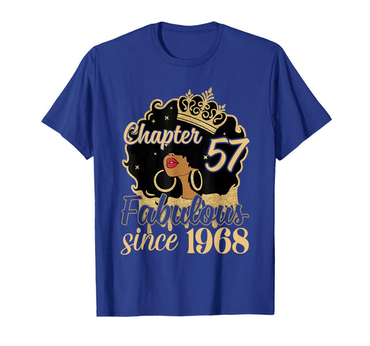 Chapter 57 Fabulous Since 1968 57th Birthday for Girls Women T-Shirt