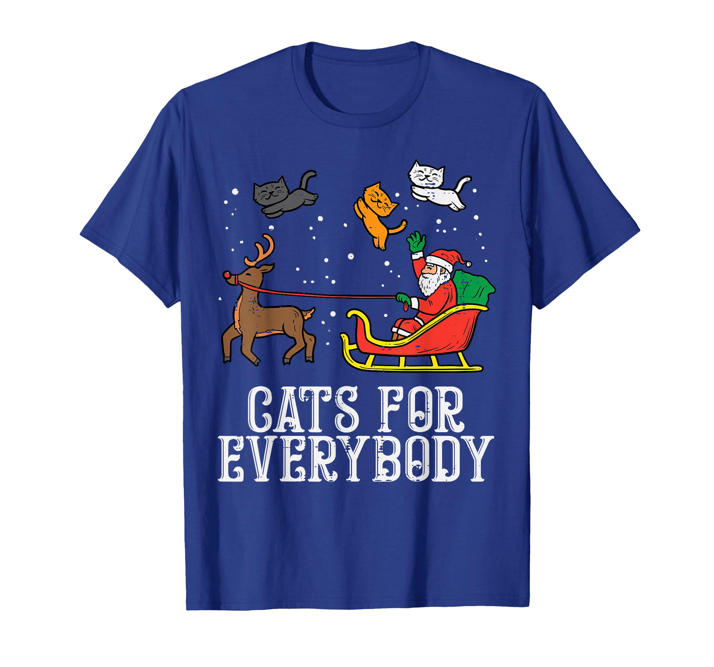 Cats for Everybody Christmas Cat Funny Xmas Women Santa T-Shirt