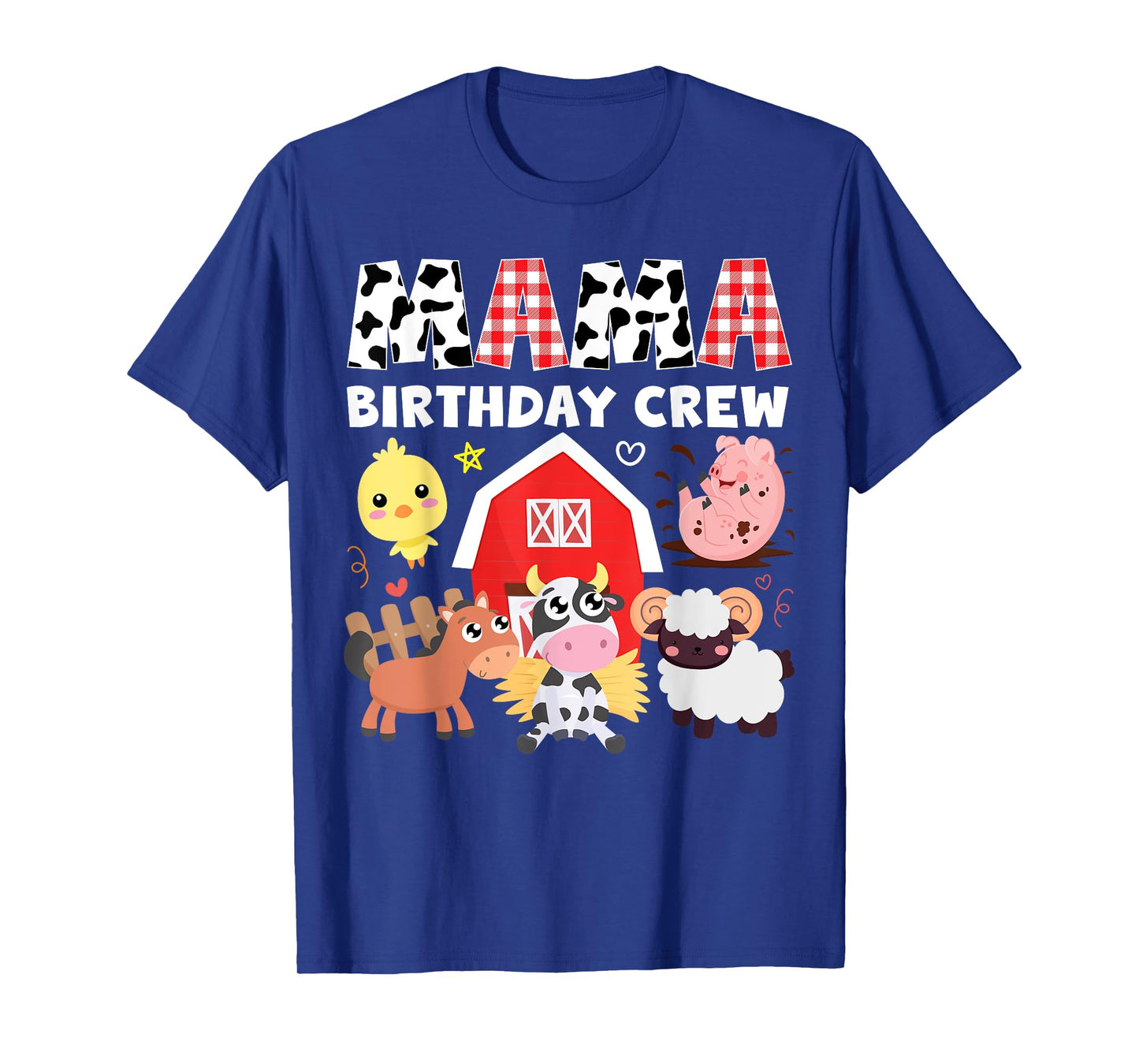 Cow Mama Birthday Crew Farm Theme Animals Birthday Party T-Shirt