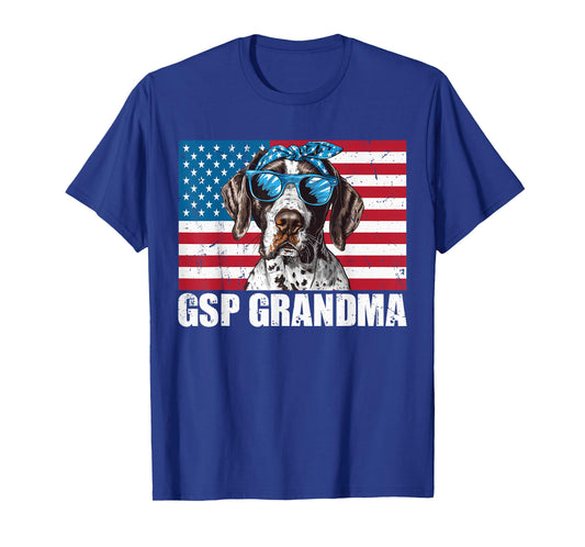 GSP Grandma German Shorthaired Pointer US Flag 4th of July T-Shirt