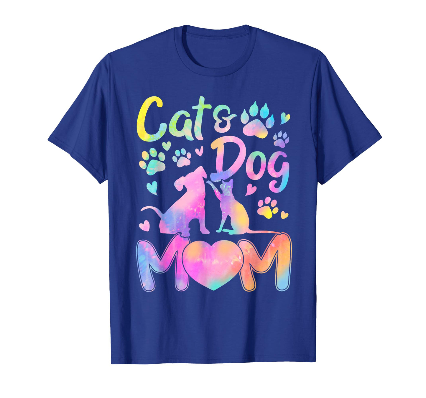 Cat Mom Dog Mom Girl Women Mother's Day Pet Lover Tie Dye T-Shirt