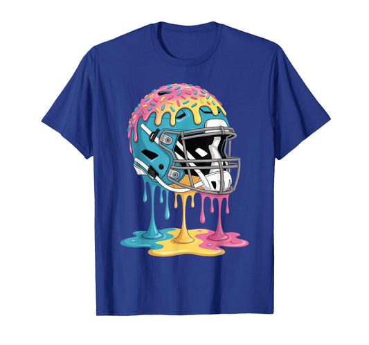 Ice Cream Drip Men Women Game American Football Helmet Drip T-Shirt