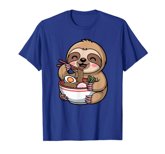Cute Sloth Eating Ramen Noodles Anime Kawaii Gift T-Shirt