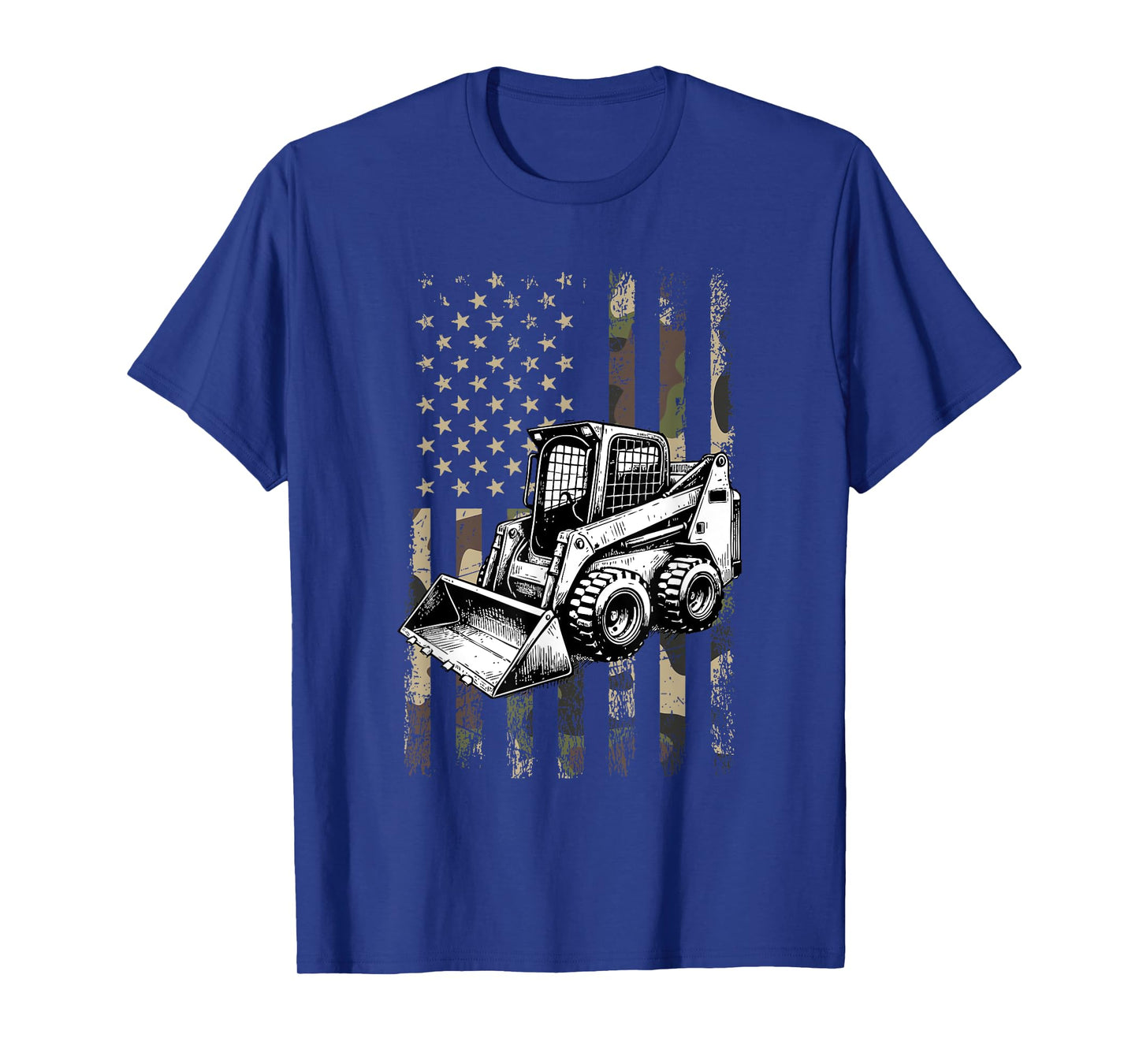 skid steer, american flag construction skid steer T-Shirt