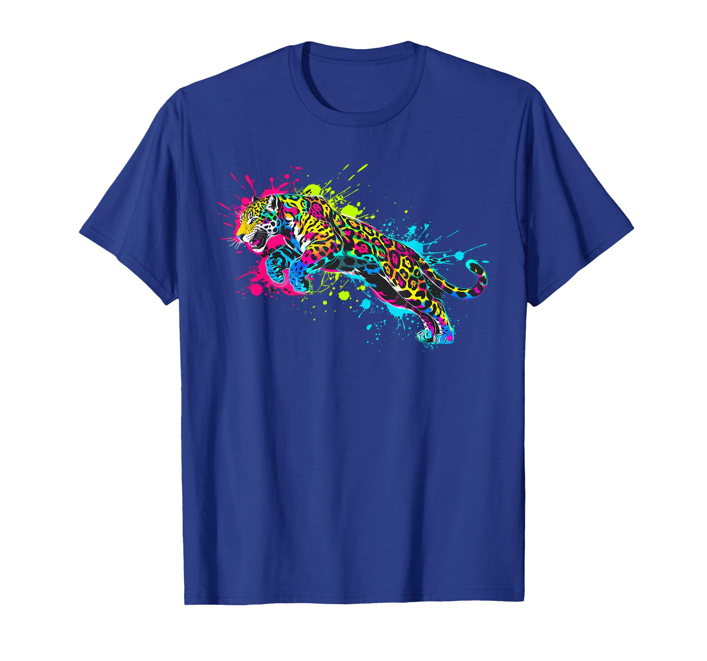 Wild Animal Jaguar with Neon Colors Jungle T-Shirt