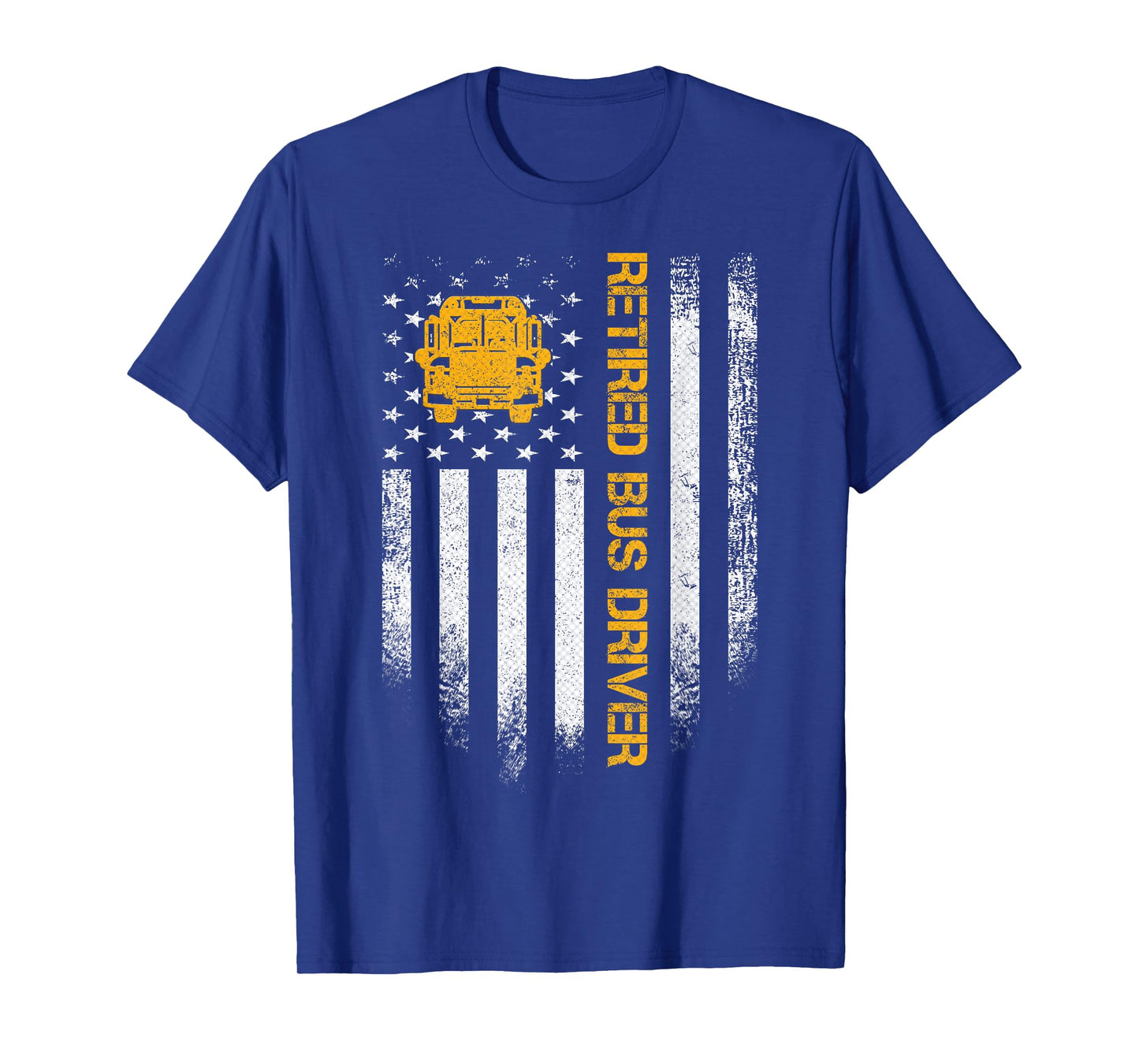 Vintage American Flag Retired School Bus Driver Retirement T-Shirt