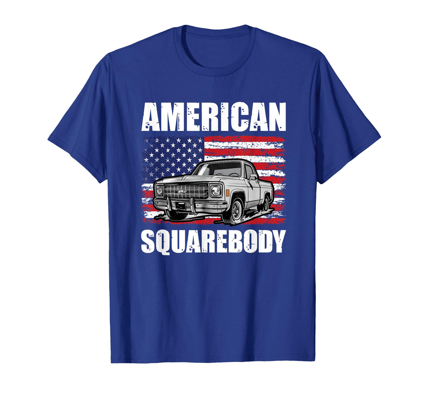 American Squarebody Classic Pick Up Truck Men USA Flag T-Shirt