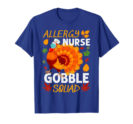 Allergy Nurse Gobble Squad Turkey Thanksgiving Fall T-Shirt