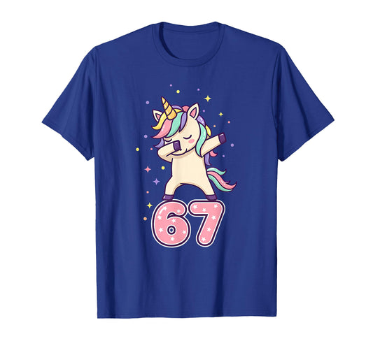 67 Meme Unicorn Girls Six Seven Meme Brainrot Funny Kids T-Shirt