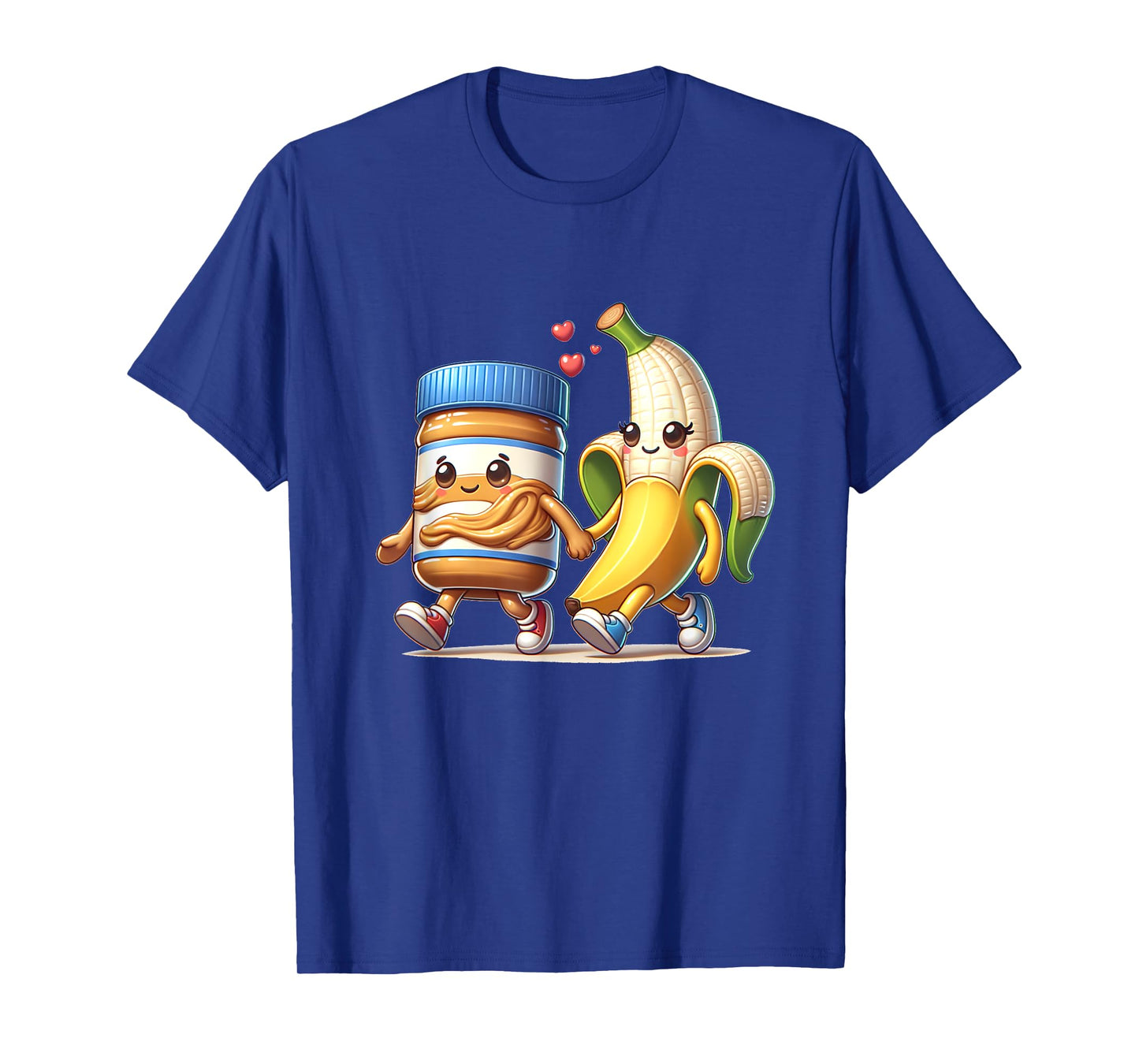 Funny Cute Banana and Peanut Butter Lovely couple Cartoon T-Shirt