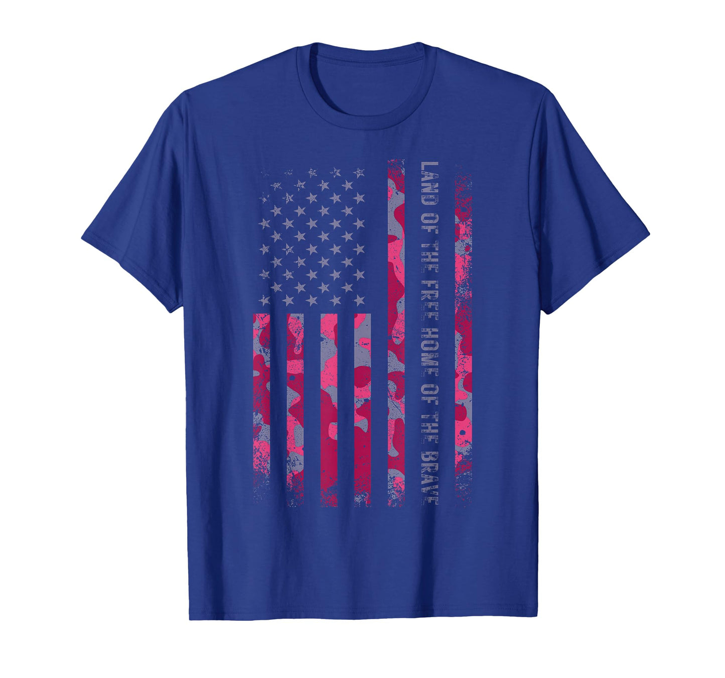 Pink Camo USA Flag Military Camouflage Distressed Grunge Tee T-Shirt