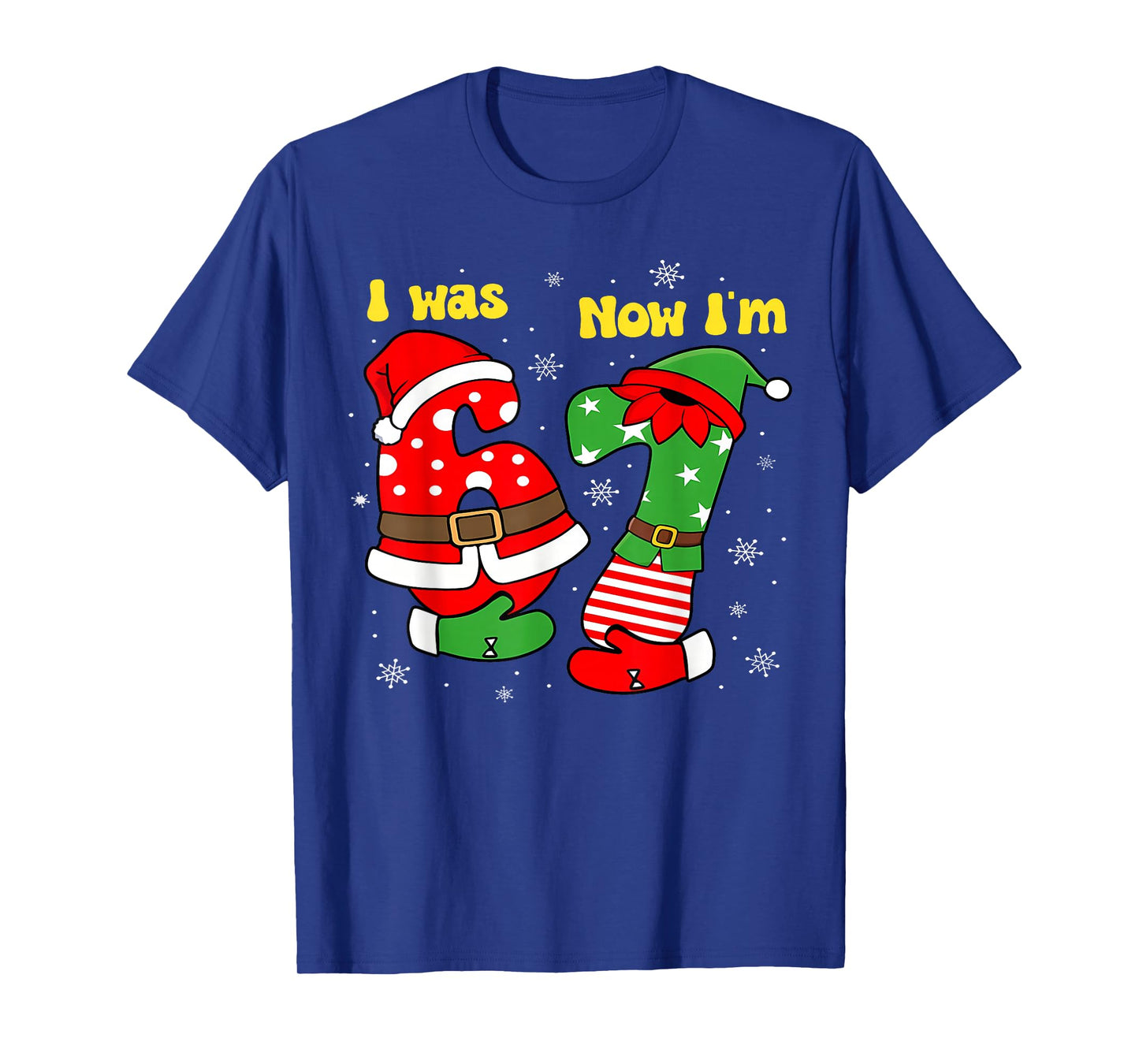 I was 6 Now I'm 7 67 Seven Year Old Birthday Girls Boys T-Shirt