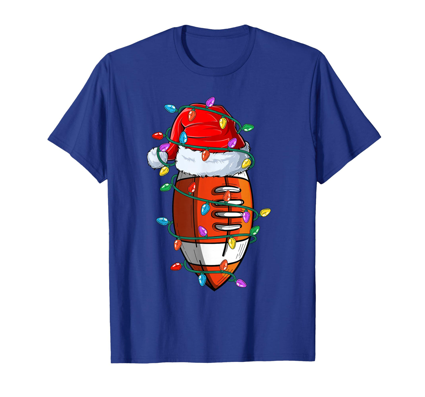 Christmas Football Xmas Santa Sports Hat Ball Kids Boys Men T-Shirt