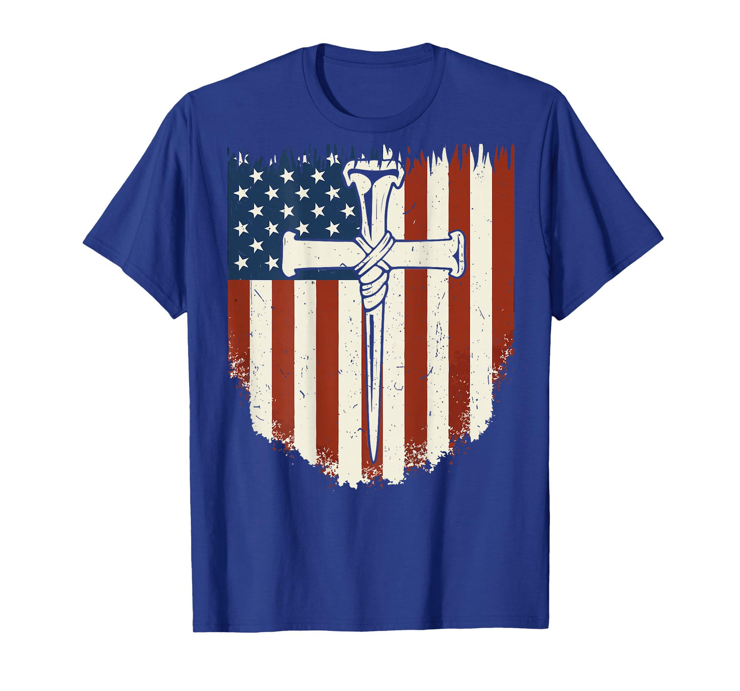 American Flag Cross 3 Nail Patriotic Christian Freedom Faith T-Shirt