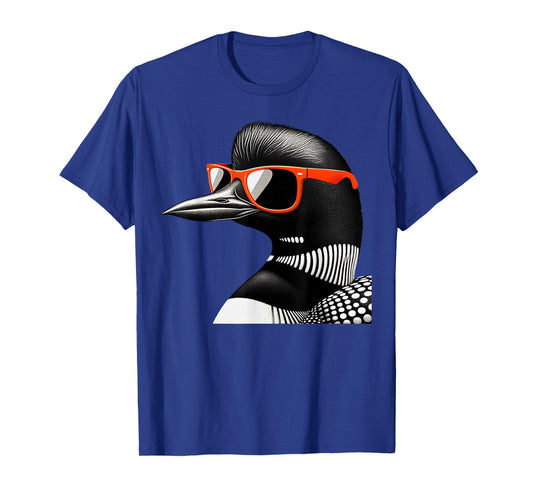 Cool Loon Bird Wearing Sunglasses Graphic Art T-Shirt