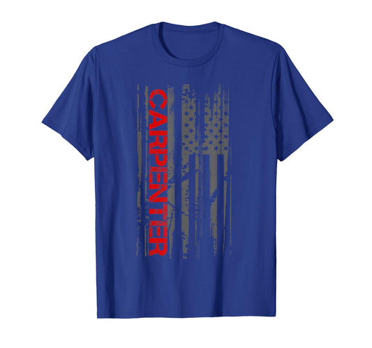 Carpenter Woodwork Patriotic American Flag T-Shirt