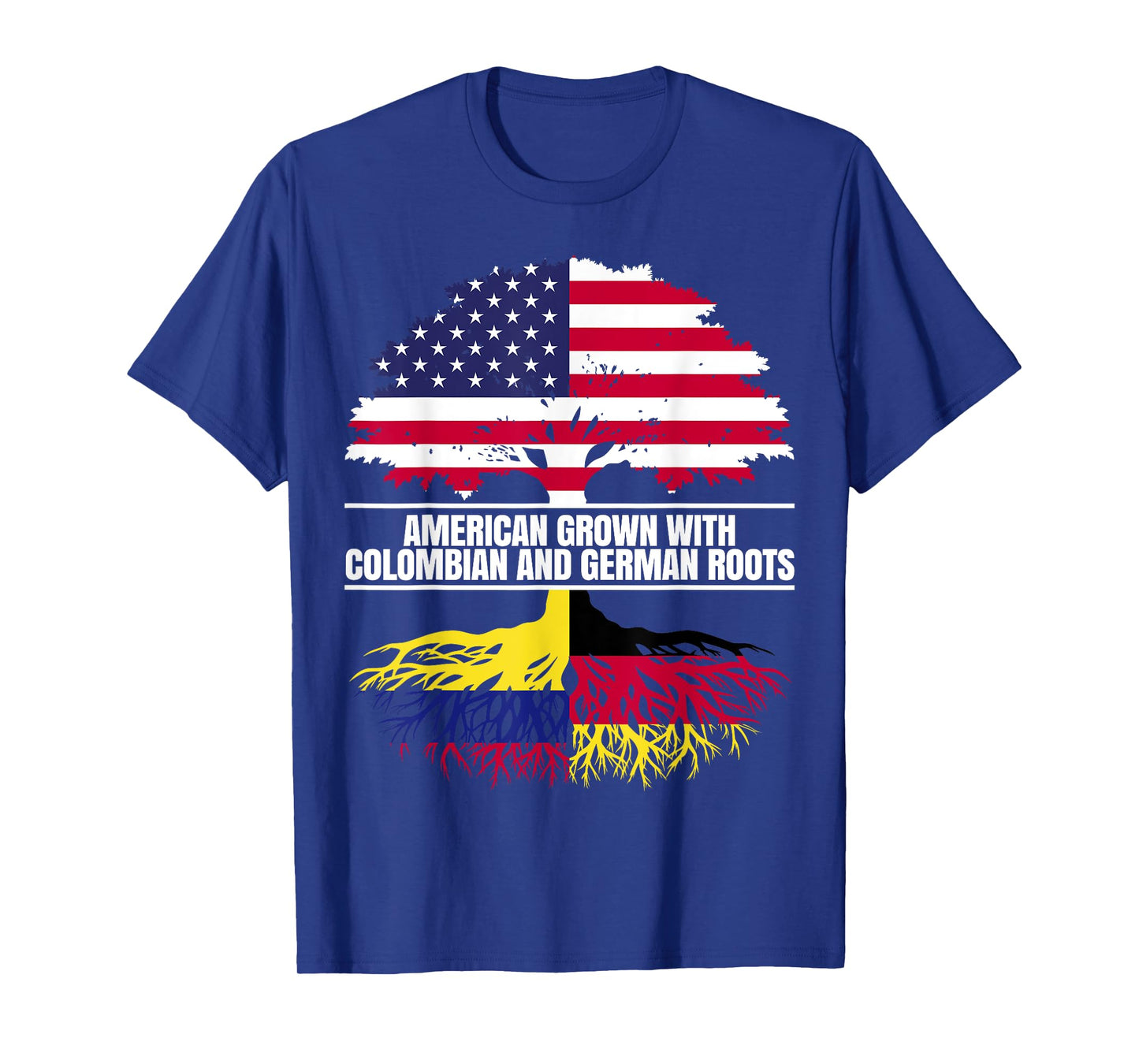 American Grown with Flag Heritage Colombian German Roots T-Shirt