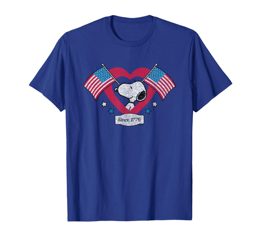 Peanuts - Snoopy Since 1776 Flag Heart T-Shirt