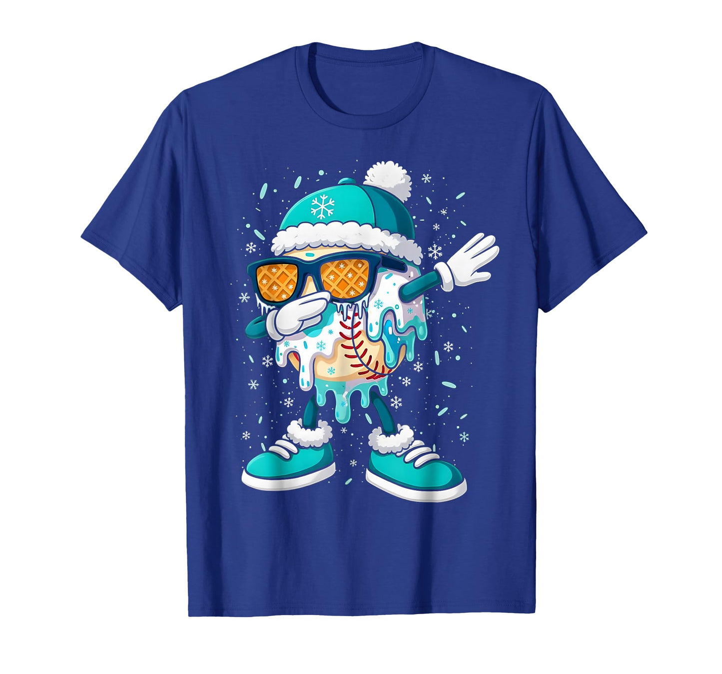 Ice Cream Baseball Drip Home Plate Bats Cool for Boys Youth T-Shirt