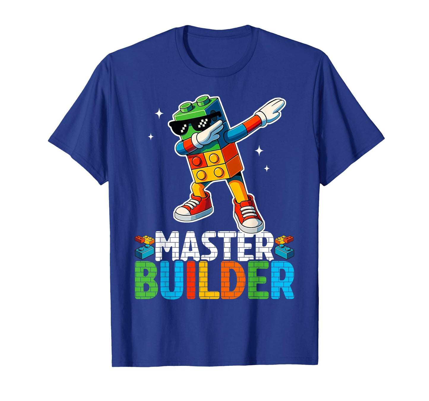Dabbing Blocks Bricks Building Kids Boys Master Builder T-Shirt
