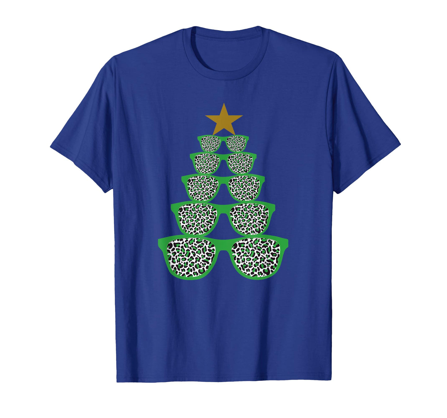 Cute Sunglasses Optometrist Christmas Tree Leopard Optician T-Shirt