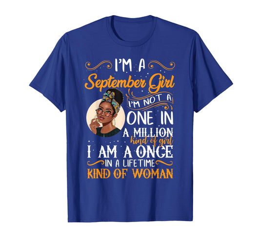I'm A September Girl Black Women Virgo Libra Birthday T-Shirt