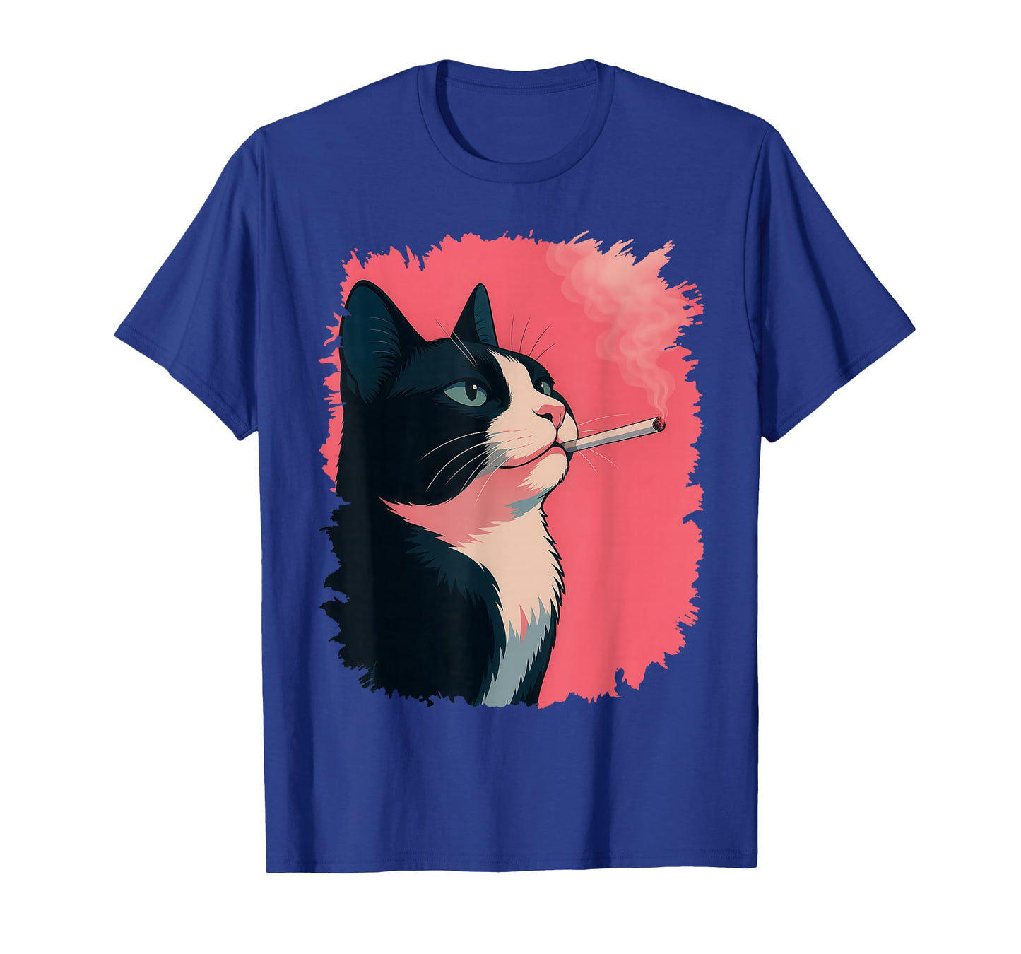 Retro Cool Cat Smoking Funny Cat for Men Women T-Shirt