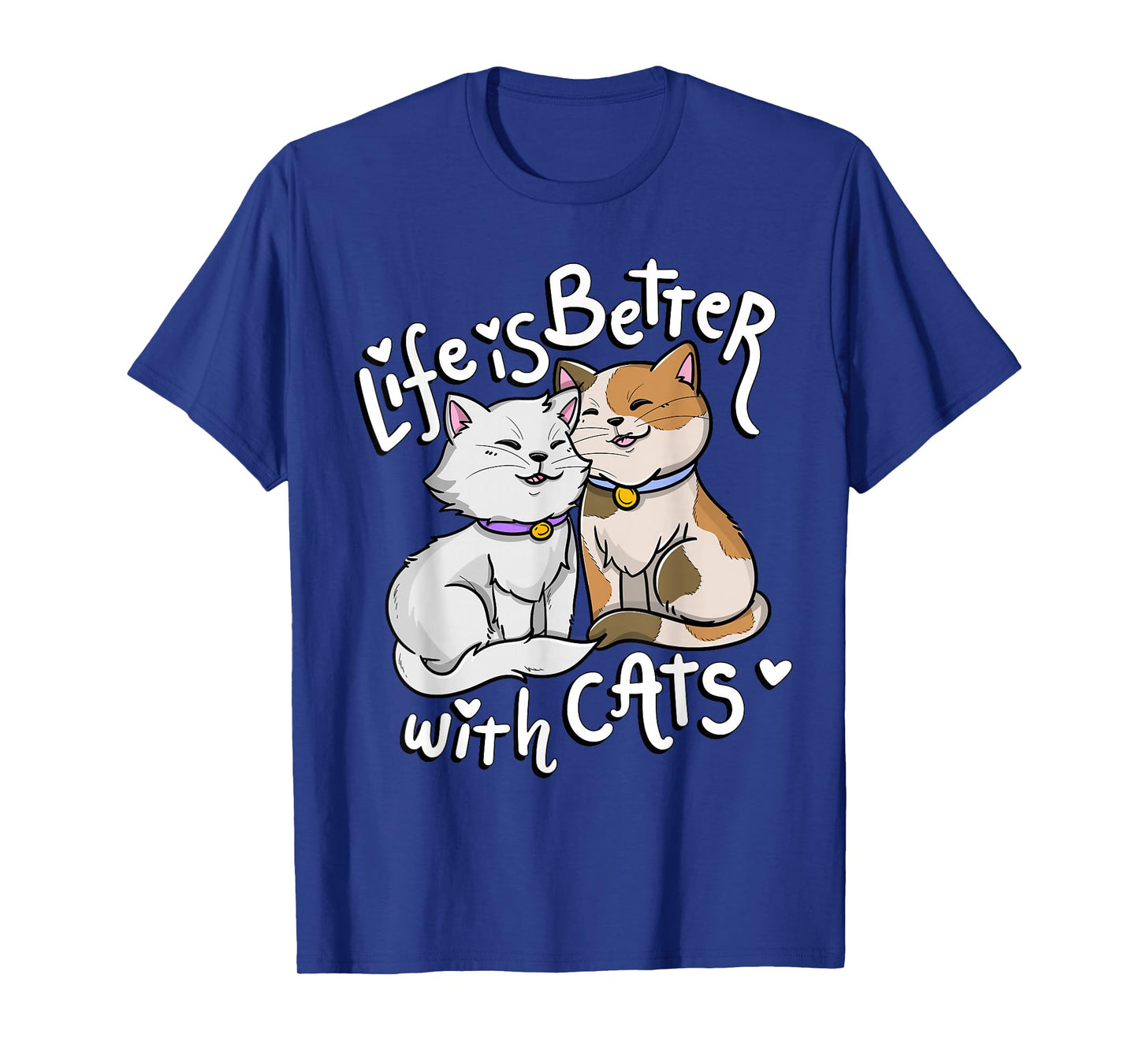 Valentine's Cat Lover Life is Better with Cats Mother's Day T-Shirt Small