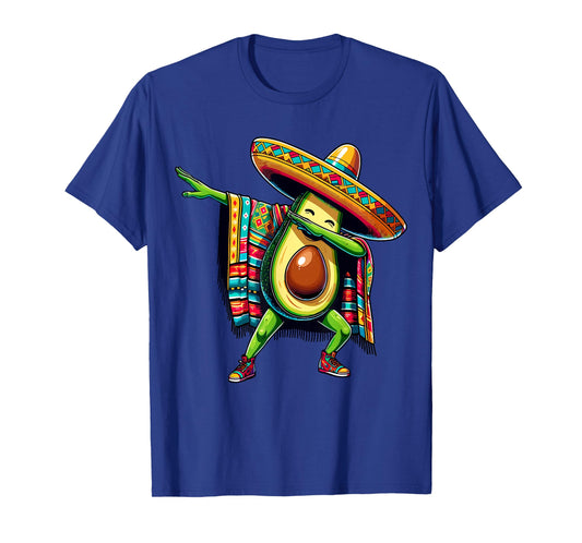 Dabbing Mexican Poncho Avocado Cinco de Mayo T-Shirt
