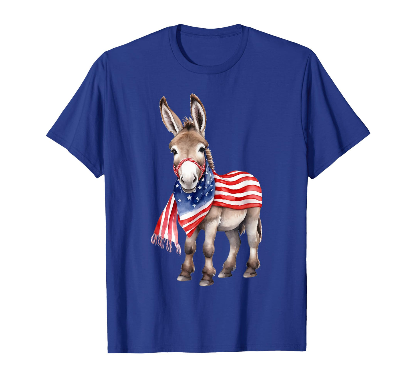 Donkey 4th of July American Flag Donkey Animal Patriotic Women Kids Men T-Shirt
