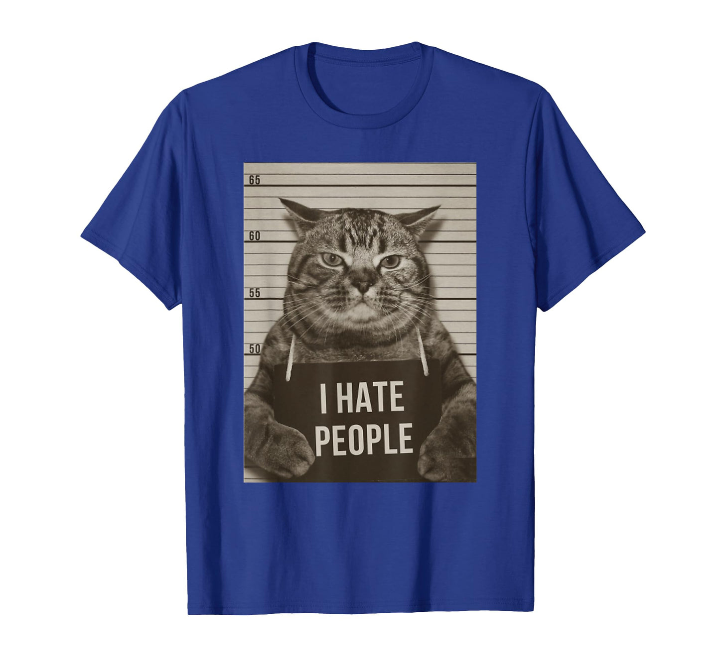 Funny Cat Police Mugshot I Hate People T-Shirt