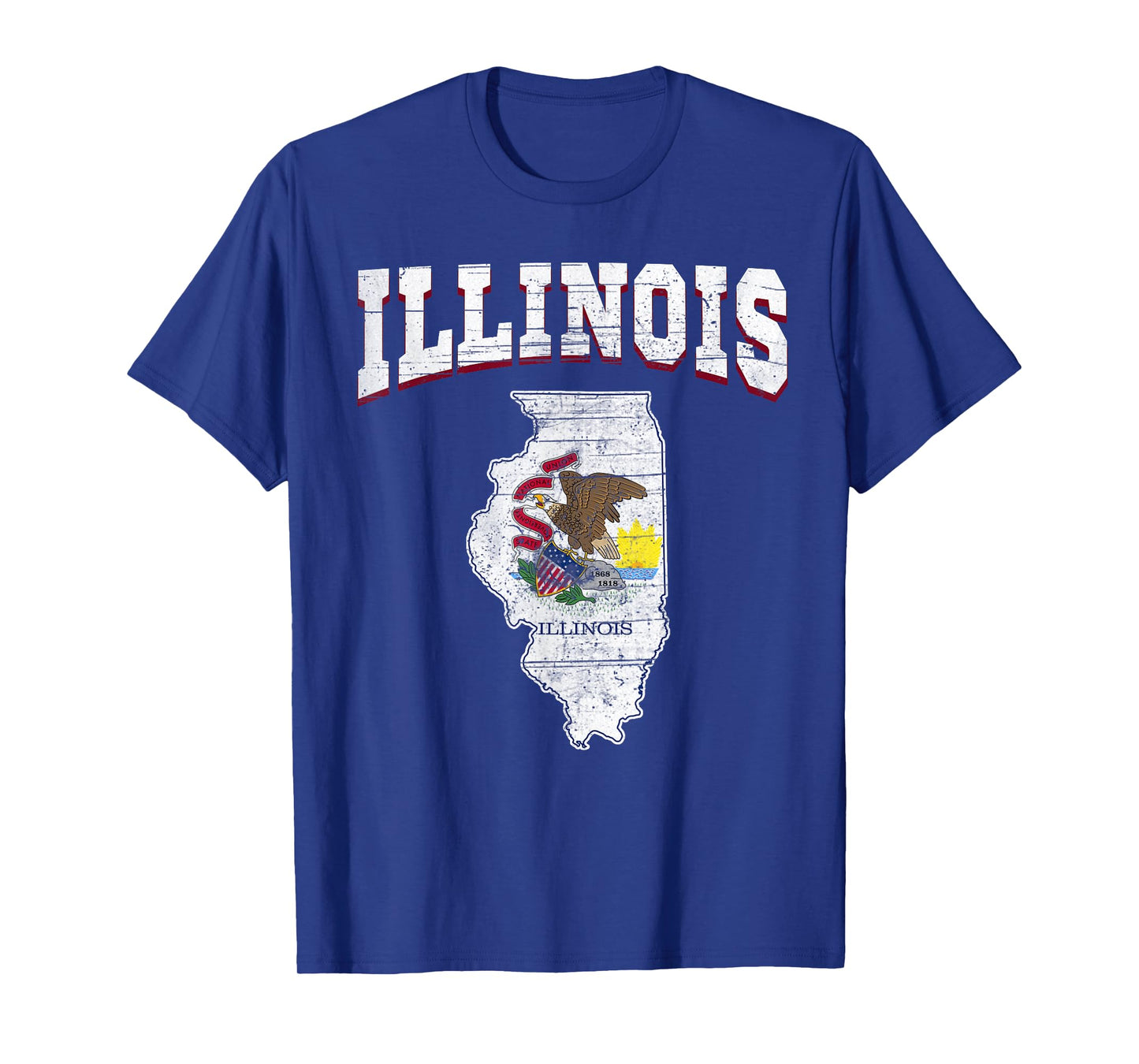 US Citizen Proud America State Flag Land Map Illinois T-Shirt