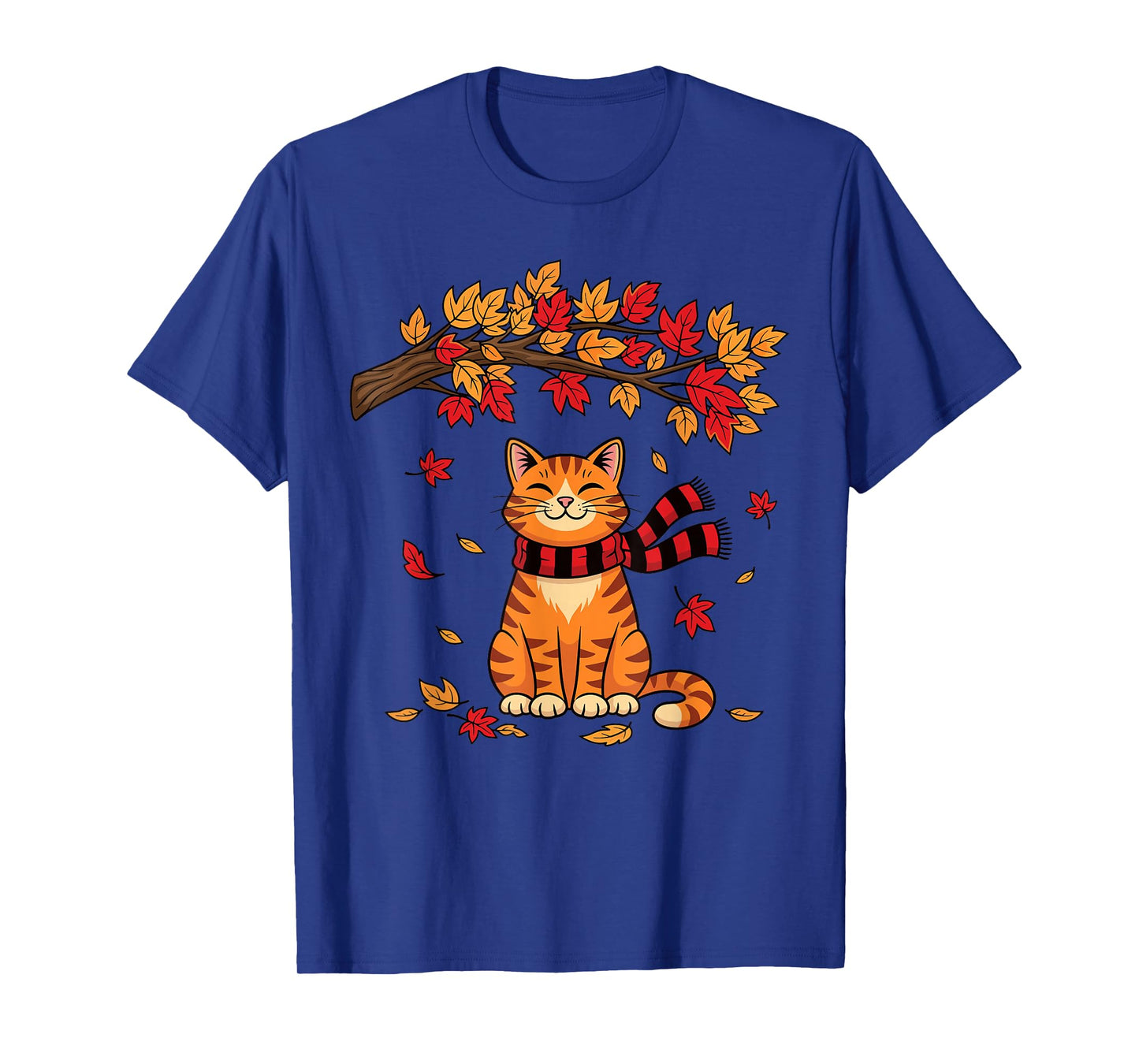 Cute Cat Leaf Fall Autumn Cat Thanksgiving It’s Fall Y’All T-Shirt
