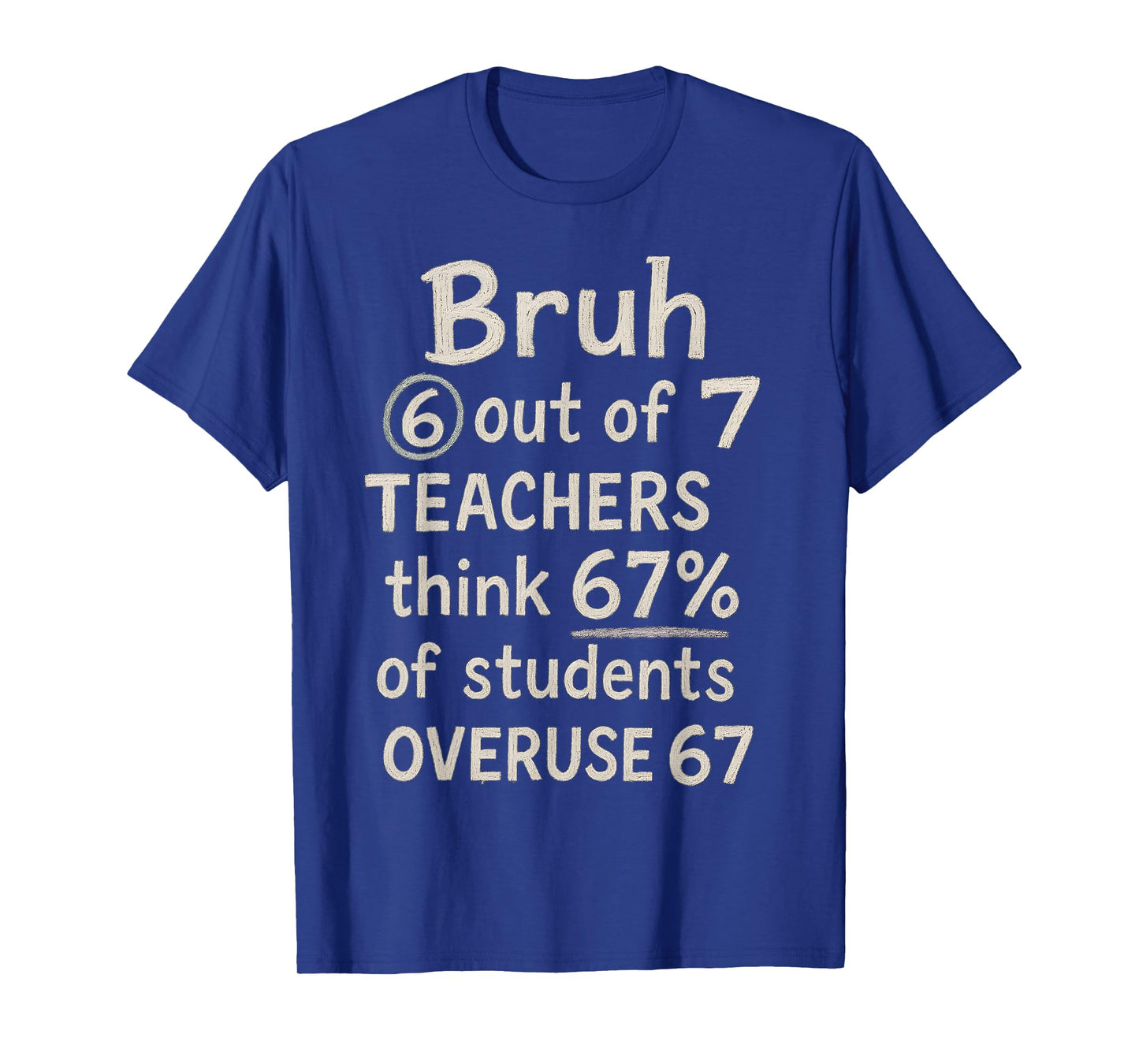 6 Out of 7 Teachers Think 67% of Students Overuse 67 Vintage T-Shirt