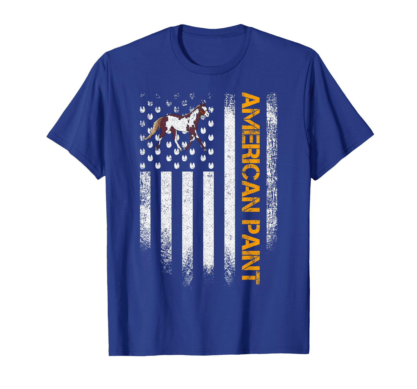 Vintage USA American Flag American Paint Horse Funny T-Shirt